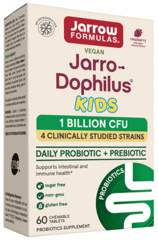 Jarrow Formulas Jarro-Dophilus Kids 1 billion CFU, Джарро-Дофилус Кидс 1 млрд КОЕ, 60 таблеток