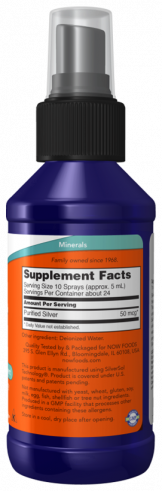 NOW Silver Sol, Коллоидное серебро, 118 мл