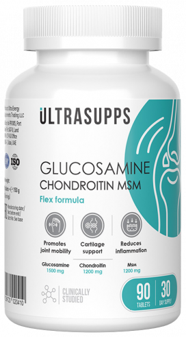 Ultrasupps Glucosamine Chondroitin MSM Flex Formula, Глюкозамин Хондроитин МСМ Флекс Формула, 60 таблеток
