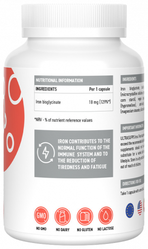 Ultrasupps Iron, Железо, 60 капсул
