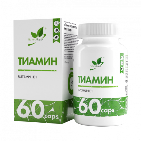 Natural Supp Thiamine hydrochloride, Тиамин Гидрохлорид, 60 капсул