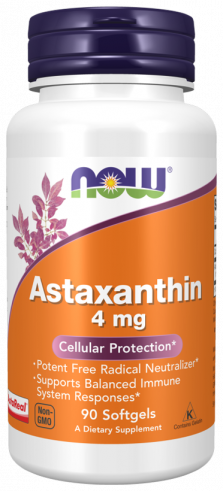 NOW Astaxanthin, Астаксантин, 90 капсул