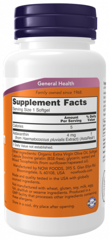 NOW Astaxanthin, Астаксантин, 90 капсул