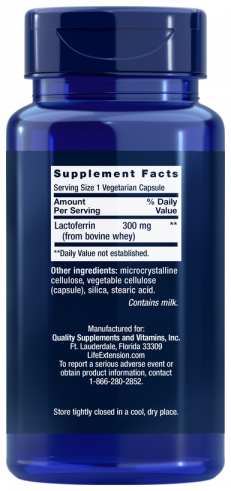 Life Extension Lactoferrin, Лактоферрин, 60 капсул