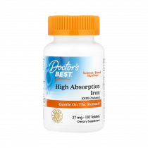 Doctor's Best High Absorption Iron, Хелат Железа, 120 таблеток